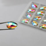 Crystal AB Glass Sew On Rhinestone for Wedding Dress 3230 Drop Flatback