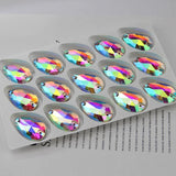 Crystal AB Glass Sew On Rhinestone for Wedding Dress 3230 Drop Flatback