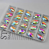 Crystal AB Glass Sew On Rhinestone for Wedding Dress 3230 Drop Flatback