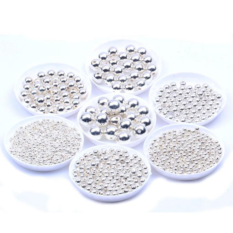 Metal Smooth Spacer Beads 3mm-12mm for Jewelry Making