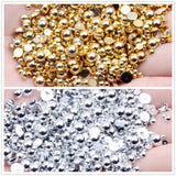 Plated/Silver Plated Half Round Flat Bottom ABS Pearl Net Red Nail Art Pearl