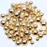Plated/Silver Plated Half Round Flat Bottom ABS Pearl Net Red Nail Art Pearl
