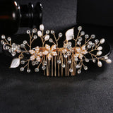 Rhinestone Pearl Hairpin Fork Insert Hair Comb