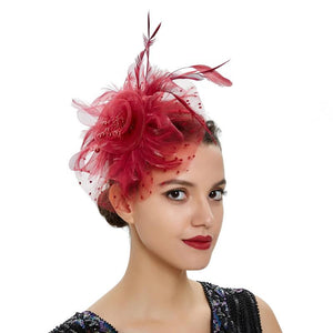 Bride Net Veil Head Flower Hair Ornaments Banquet Salute Hat