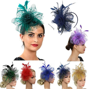 Bride Net Veil Head Flower Hair Ornaments Banquet Salute Hat