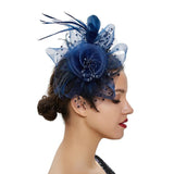 Bride Net Veil Head Flower Hair Ornaments Banquet Salute Hat