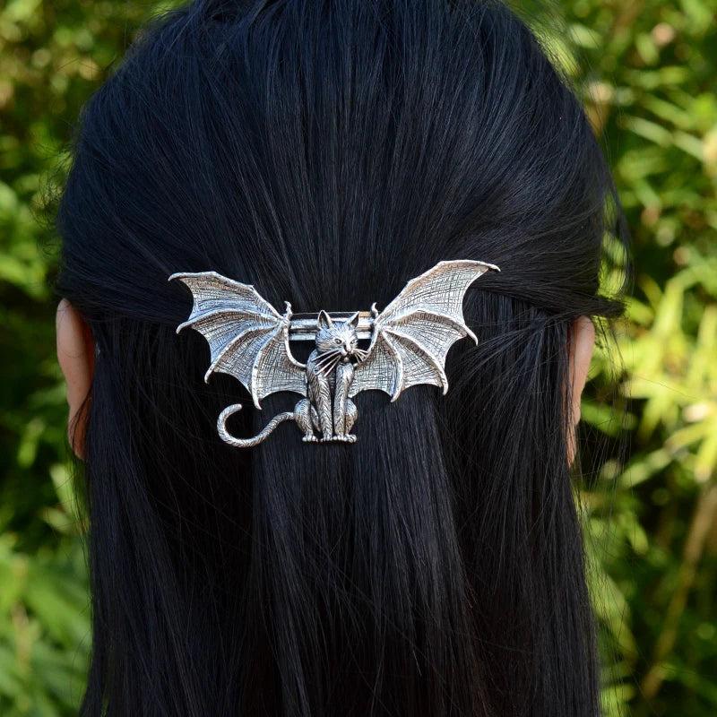 Wicca World Cat Hairclip Witch French Barrette For Women