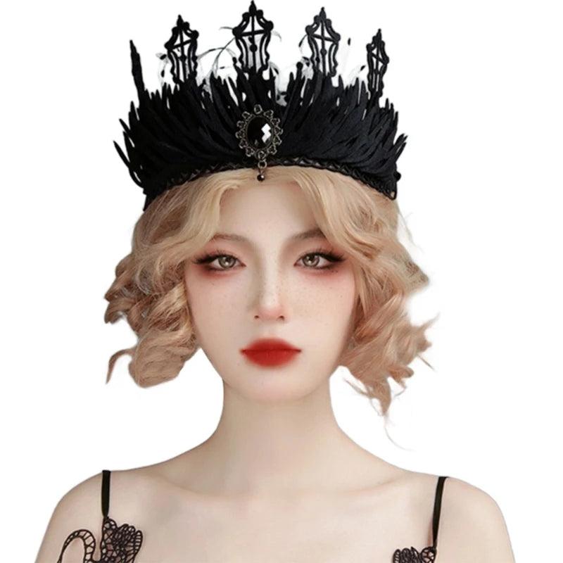 Queen Crown Goth Headband Witch Crown Tiara