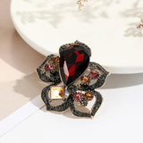 Vintage Rainbow Crystal Flower Brooch for Women