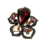 Vintage Rainbow Crystal Flower Brooch for Women