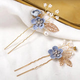 Bridal Flower Beads Side Comb Hair Wedding Tiara Headdress Hair Pins