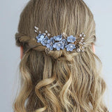 Bridal Flower Beads Side Comb Hair Wedding Tiara Headdress Hair Pins