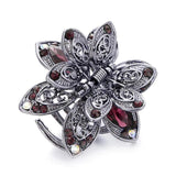 Vintage Flower Crystal Hair Claw Clip Rhinestone Hairpin Charm Hair Accessories