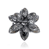 Vintage Flower Crystal Hair Claw Clip Rhinestone Hairpin Charm Hair Accessories