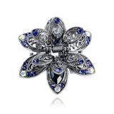 Vintage Flower Crystal Hair Claw Clip Rhinestone Hairpin Charm Hair Accessories