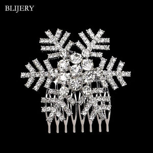 Snowflake Wedding Hair Accessories Crystal Hair Combs