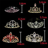 Princess Austrian Crystal Tiara Crown Veil Hair Accessory For Girls Children