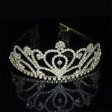Princess Austrian Crystal Tiara Crown Veil Hair Accessory For Girls Children