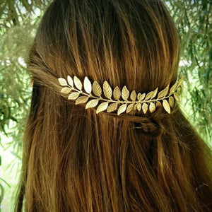 Greek Goddess Leaf Hair Combs Women Metal Leaf Hairpins Jewelry Bridal Headpiece