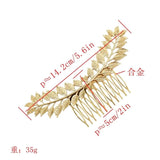 Greek Goddess Leaf Hair Combs Women Metal Leaf Hairpins Jewelry Bridal Headpiece