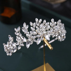 Crystal Wedding Headband Rhinestone Flower Hairband Bridal Headdress
