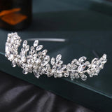 Crystal Wedding Headband Rhinestone Flower Hairband Bridal Headdress