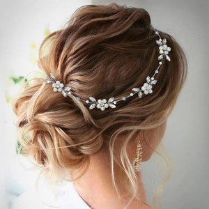 Bride Wedding Headband Hair Jewelry Rhinestone Pearl Tiara Hairbands