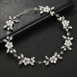 Bride Wedding Headband Hair Jewelry Rhinestone Pearl Tiara Hairbands