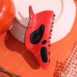 Red Skull Head Shark Claw Hairpin Y2K Jewelry