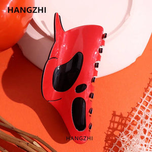 Red Skull Head Shark Claw Hairpin Y2K Jewelry