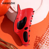 Red Skull Head Shark Claw Hairpin Y2K Jewelry