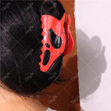 Red Skull Head Shark Claw Hairpin Y2K Jewelry