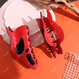 Red Skull Head Shark Claw Hairpin Y2K Jewelry