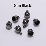 50pcs/Lot Tassel Caps Beads Cap Round Leather Cord Crimps End Cap DIY Jewelry
