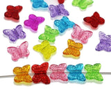 200 Mixed Acrylic Butterfly Charm Beads 14mm DIY Earring