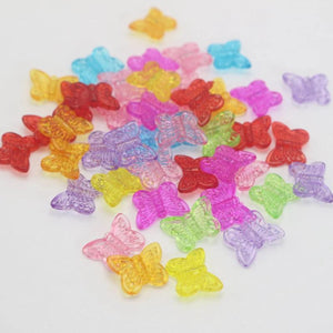 200 Mixed Acrylic Butterfly Charm Beads 14mm DIY Earring