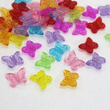 200 Mixed Acrylic Butterfly Charm Beads 14mm DIY Earring