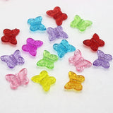 200 Mixed Acrylic Butterfly Charm Beads 14mm DIY Earring