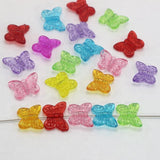 200 Mixed Acrylic Butterfly Charm Beads 14mm DIY Earring