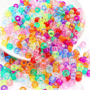 100pcs Multicolor Acrylic Barrel Beads 9X6mm DIY Jewelry Accessories