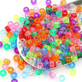100pcs Multicolor Acrylic Barrel Beads 9X6mm DIY Jewelry Accessories