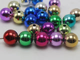 Mixed Metallic Colour Acrylic Christmas Round Beads 16mm Smooth