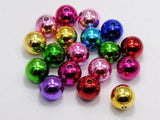 Mixed Metallic Colour Acrylic Christmas Round Beads 16mm Smooth