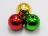 Mixed Metallic Colour Acrylic Christmas Round Beads 16mm Smooth