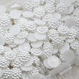 100Pcs 13mm Pearls Flatback Flower Beads Wedding DIY Decoration