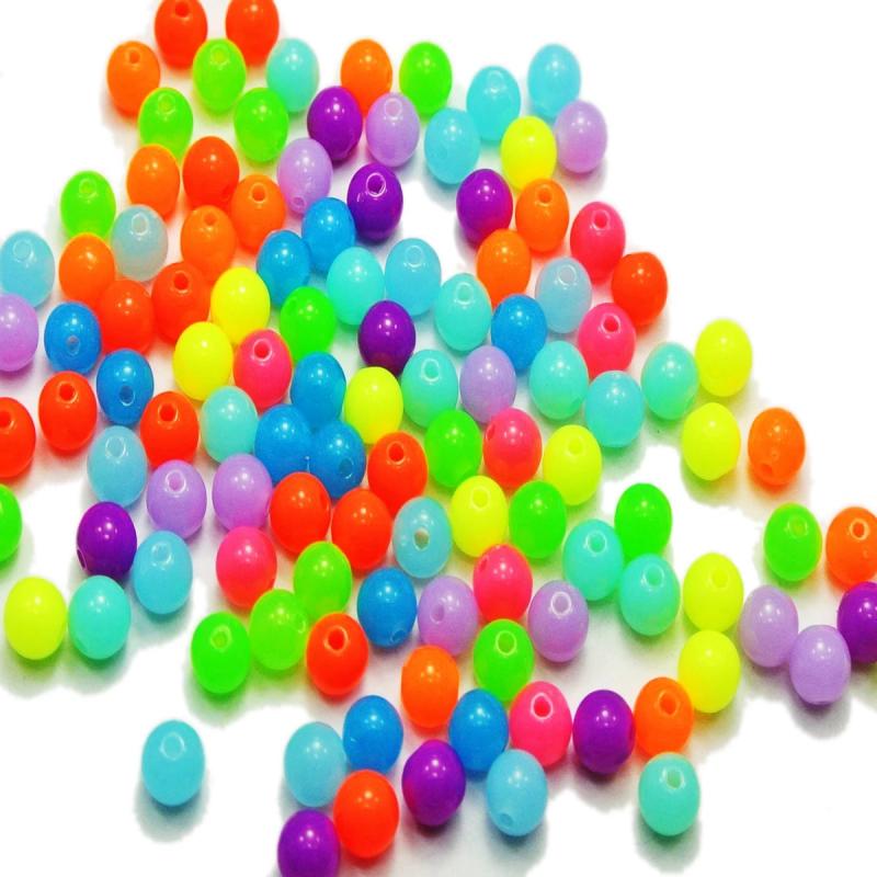 Neon Acrylic Round Beads 6mm-16mm Mix DIY Craft Smooth Ball Spacer