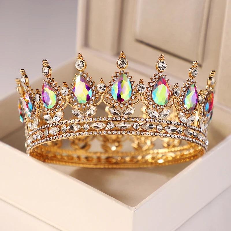 Gold-color Ladies' Beauty Pageant Round Crown