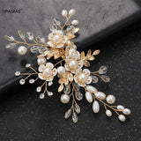 Pearl Flower Hair Clip Wedding Hair Accessories Rhinestone Bride Hair Jewelry