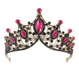 Vintage Crystal Flower Crown Rhinestone Floral Tiara for Women Hair Jewelry