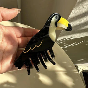 Vintage Bird Parrot Peacock Hair Claw Clips